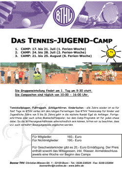 Camp Tennis Jugend Sommerferien