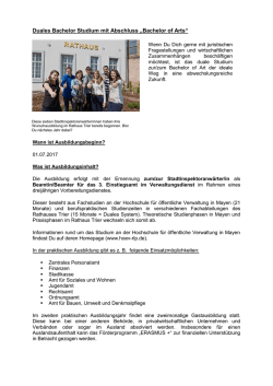 Duales Bachelor Studium mit Abschluss &bdquo;Bachelor of Arts&ldquo;