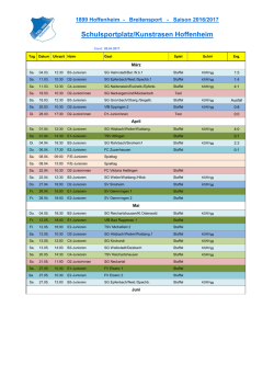 Heimspielplan R&uuml;ckrunde Schulsportplatz 2016 - TSG-Junior