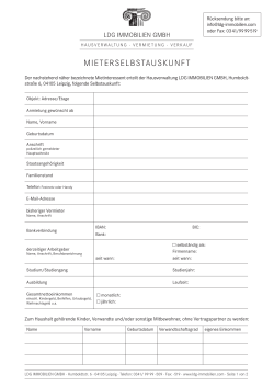 Selbstauskunft - LDG Immobilien GmbH