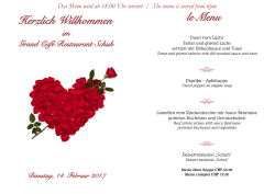 Herzlich Willkommen le Menu