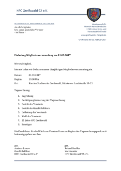 Hier die Einladung - HFC Greifswald 92
