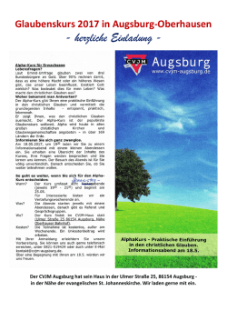 herzliche Einladung - Johanneskirche Augsburg
