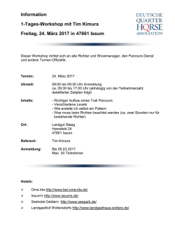 Information 1-Tages-Workshop mit Tim Kimura Freitag, 24