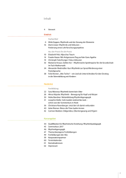 Inhaltsverzeichnis Rhythmik Report 2017 als pdf.