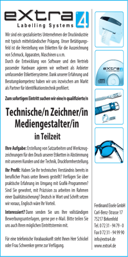 Technische/n Zeichner/in Mediengestalter/in