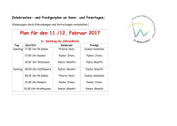 Plan für den 11./12. Februar 2017