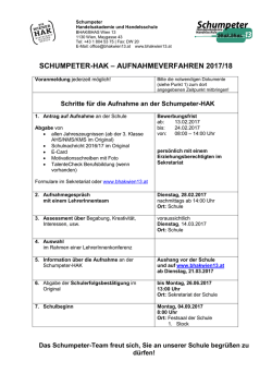 Information Aufnahmeverfahren 1. Jg. Schumpeter
