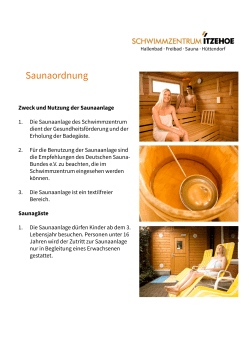 Saunaordnung - Schwimmzentrum Itzehoe