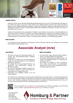 Associate Analyst (m/w)