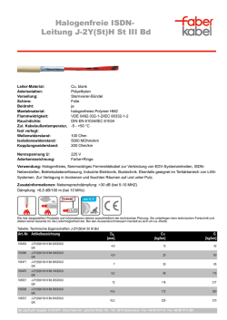 Halogenfreie ISDN- Leitung J-2Y(St)H St III Bd