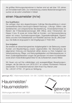 Hausmeister/ Hausmeisterin