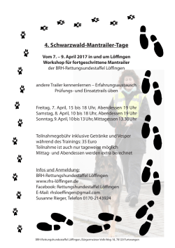 4. Schwarzwald-Mantrailer-Tage - Rettungshundestaffel Löffingen