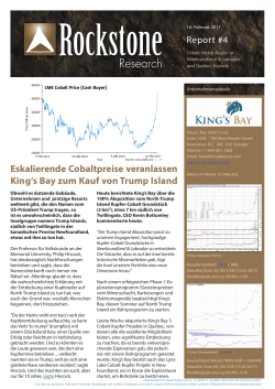 Eskalierende Cobaltpreise veranlassen King`s Bay