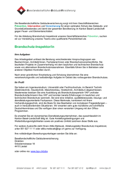 Brandschutz-Inspektor/in - Basellandschaftliche Gebäudeversicherung