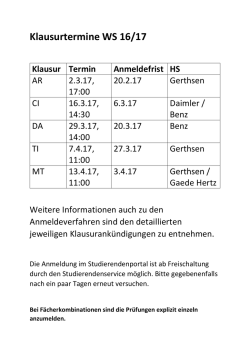 Klausurankündigungen und Anmeldeinformationen - KIT