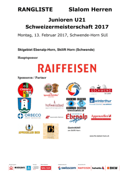 RANGLISTE Slalom Herren - fis-slalom