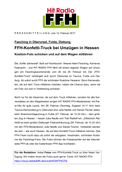 FFH-Konfetti-Truck bei Umzügen in Hessen