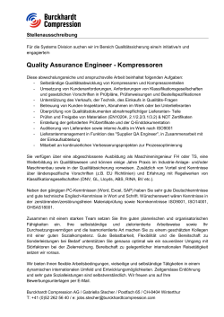Quality Assurance Engineer - Kompressoren
