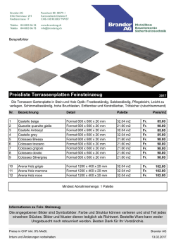 Preisliste Steinplatten