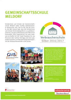 Verbraucherschule im Plakat: Gemeinschaftsschule Meldorf