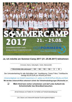 Ja, ich m&ouml;chte am Sommer-Camp 2017 (21.