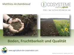 Gutes Bodenmanagement f&uuml;r eine gute Produktion - PAG-CH