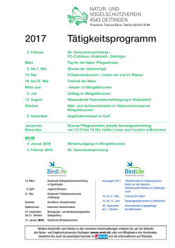 2017 Tätigkeitsprogramm