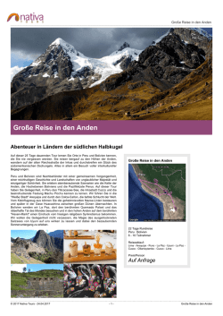 Gro&szlig;e Reise in den Anden