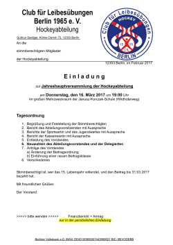 Einladung Mitgliederversammlung 2017 - cfl