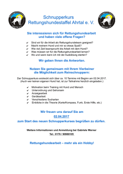 Informationen zum Schnupperkurs finden Sie hier