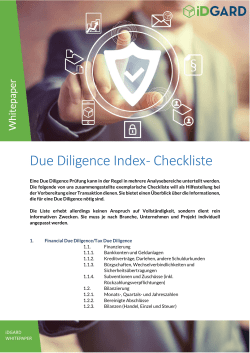 Due Diligence Index - Checkliste