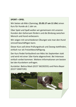 Sport + Spiel mit Hund - Verein für Hundesport Weilheim