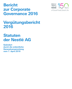 Bericht zur Corporate Governance 2016 Vergütungsbericht