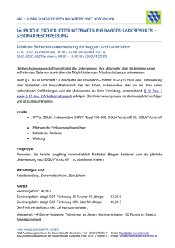 jährliche sicherheitsunterweisung bagger-laderfahrer