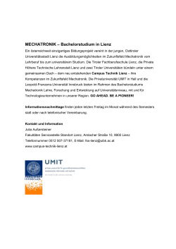MECHATRONIK – Bachelorstudium in Lienz