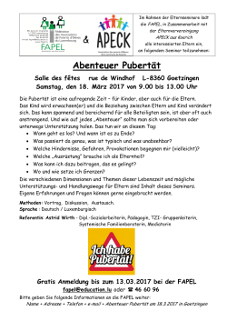 Abenteuer Pubertät - APEEE Luxembourg 1