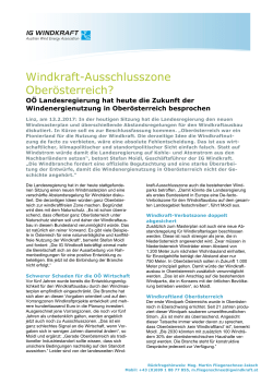 PA Windkraft-Ausschlusszone Oberösterreich?