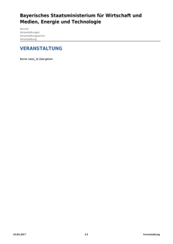 Veranstaltung - Bayerisches Staatsministerium für Wirtschaft und