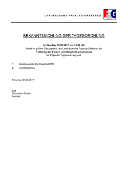 Montag, 13.02.2017, 15:00 Uhr - Landkreis Freyung