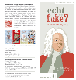 Flyer Echt oder Fake - Stiftung Händel