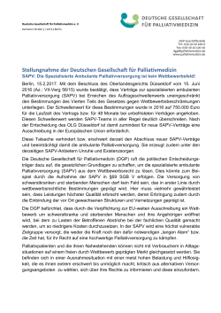 Stellungnahme - Deutsche Gesellschaft für Palliativmedizin