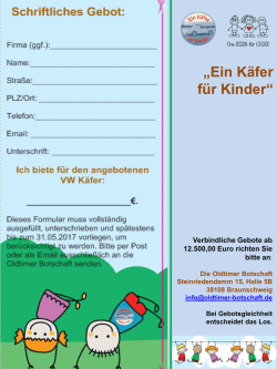Ein K&auml;fer f&uuml;r Kinder - Eine Region f&uuml;r Kinder eV