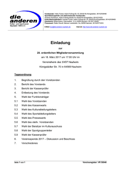 Einladung - KSV "Die Anderen" Nauheim eV