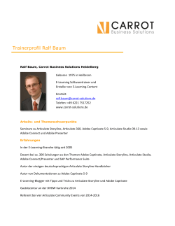 Trainerprofil Ralf Baum - Carrot Business Solutions