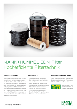 MANN+HUMMEL EDM Filter Hocheffiziente Filtertechnik