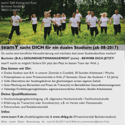 Dualen Studium mit den Schwerpunkten - team-Y