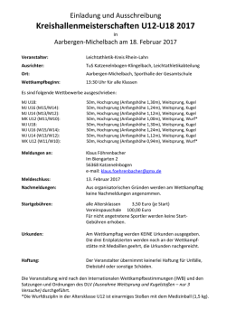 Halle Kreismeisterschaften - Leichtathletik-Kreis Rhein-Lahn