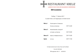 17. Februar - Restaurant Kreuz Buttisholz