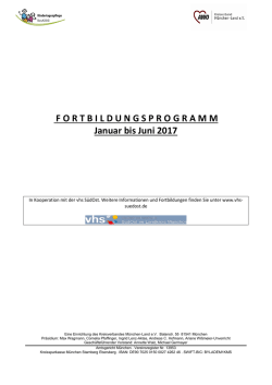 Fortbildungsprogramm Januar bis Juni 2017